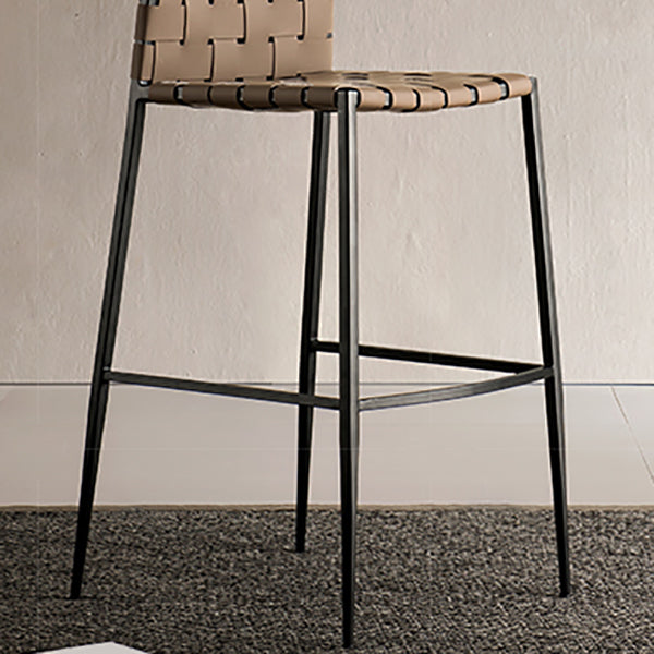 Faux Leather Bar Stools Low Back Dining Stools with Metal Base Clearhalo 'Bar Furniture' 'Bar Stools' 'bar_stools' 'furn' 'furn_bar_stools' 'Furniture' 'Kitchen & Dining Furniture' 7244105