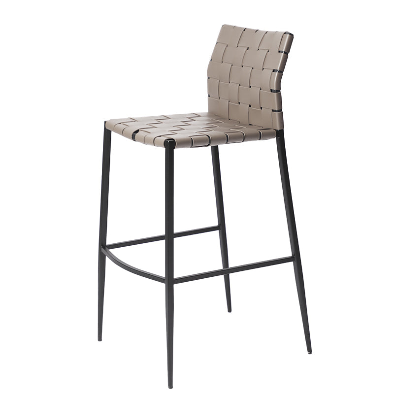Faux Leather Bar Stools Low Back Dining Stools with Metal Base Gray 1 Piece Bar Stool(30"H) Clearhalo 'Bar Furniture' 'Bar Stools' 'bar_stools' 'furn' 'furn_bar_stools' 'Furniture' 'Kitchen & Dining Furniture' 7244127