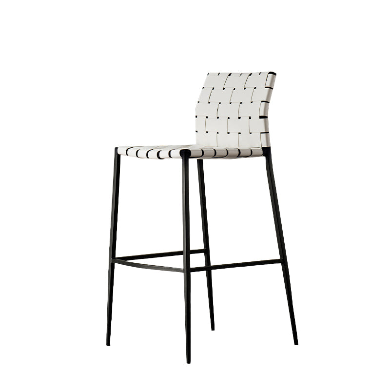 Faux Leather Bar Stools Low Back Dining Stools with Metal Base White 1 Piece Clearhalo 'Bar Furniture' 'Bar Stools' 'bar_stools' 'furn' 'furn_bar_stools' 'Furniture' 'Kitchen & Dining Furniture' 7244132