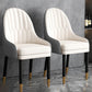 Faux Leather Dining Chairs Modern Parsons Arm Chair with Wood Legs