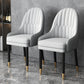 Faux Leather Dining Chairs Modern Parsons Arm Chair with Wood Legs