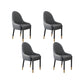 Faux Leather Dining Chairs Modern Parsons Arm Chair with Wood Legs
