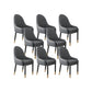 Faux Leather Dining Chairs Modern Parsons Arm Chair with Wood Legs