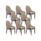 Faux Leather Dining Chairs Modern Parsons Arm Chair with Wood Legs