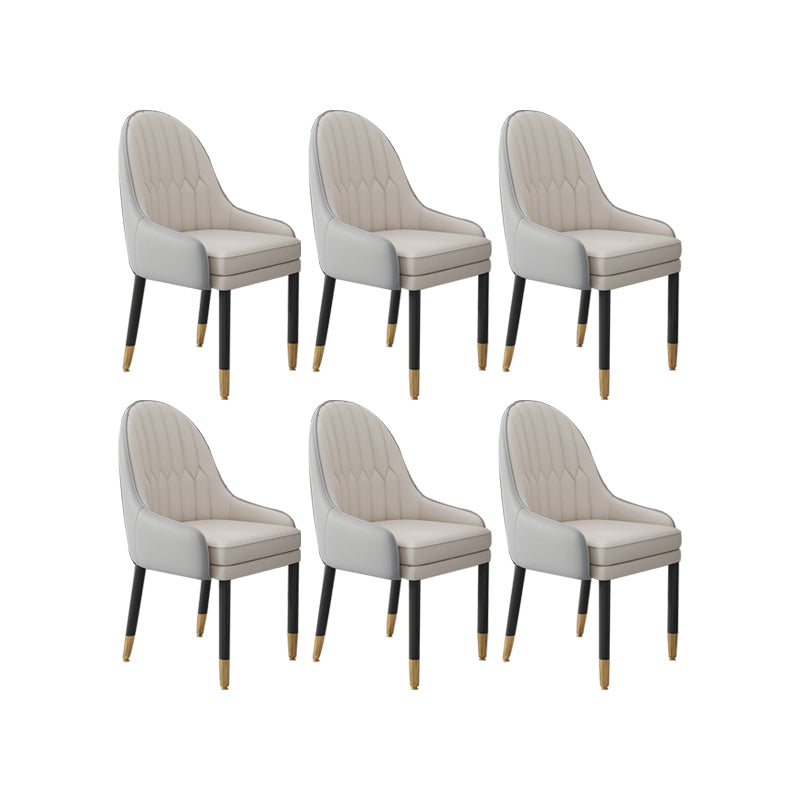Faux Leather Dining Chairs Modern Parsons Arm Chair with Wood Legs
