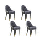 Faux Leather Dining Chairs Modern Parsons Arm Chair with Wood Legs
