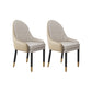 Faux Leather Dining Chairs Modern Parsons Arm Chair with Wood Legs