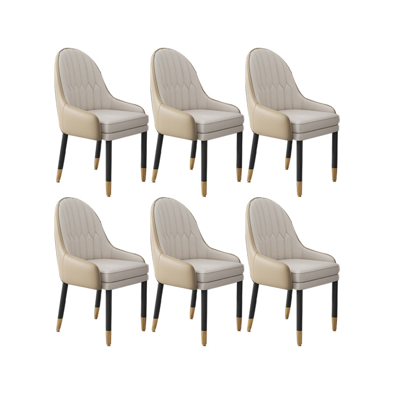 Faux Leather Dining Chairs Modern Parsons Arm Chair with Wood Legs