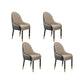 Faux Leather Dining Chairs Modern Parsons Arm Chair with Wood Legs