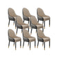 Faux Leather Dining Chairs Modern Parsons Arm Chair with Wood Legs