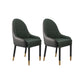 Faux Leather Dining Chairs Modern Parsons Arm Chair with Wood Legs