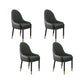 Faux Leather Dining Chairs Modern Parsons Arm Chair with Wood Legs