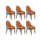 Faux Leather Dining Chairs Modern Parsons Arm Chair with Wood Legs