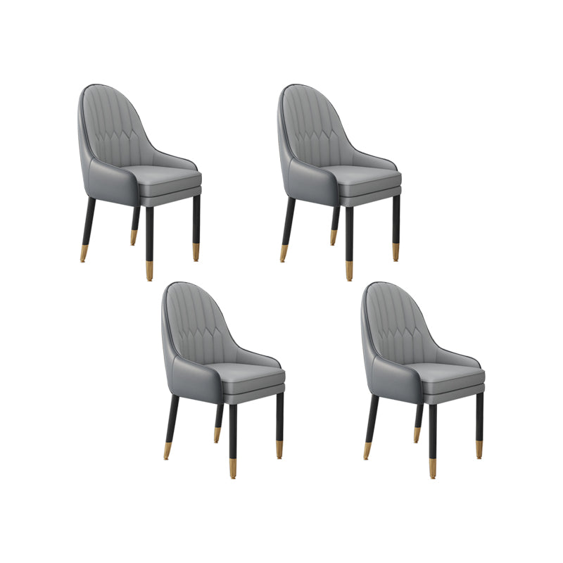 Faux Leather Dining Chairs Modern Parsons Arm Chair with Wood Legs