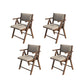 Contemporary Upholstered Arm Chair Indoor Solid Wood Dining Chair