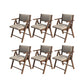 Contemporary Upholstered Arm Chair Indoor Solid Wood Dining Chair