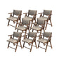 Contemporary Upholstered Arm Chair Indoor Solid Wood Dining Chair