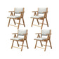 Contemporary Upholstered Arm Chair Indoor Solid Wood Dining Chair
