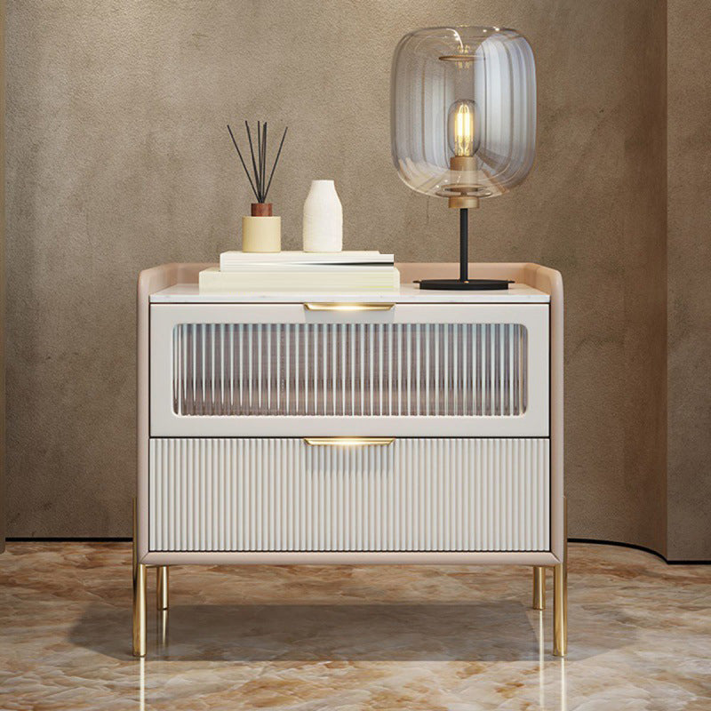 Modern Accent Table Nightstand Stone Drawer Storage Bedside Cabinet with Legs Clearhalo 'Bedroom Furniture' 'furn' 'furn_night_stand' 'Furniture' 'night_stand' 'Nightstands' 7244430