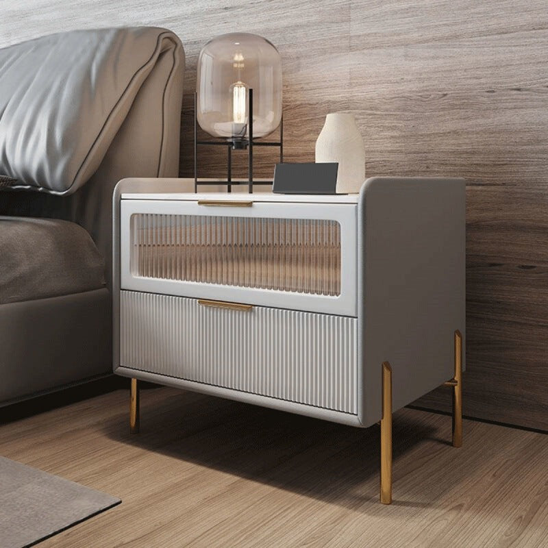 Modern Accent Table Nightstand Stone Drawer Storage Bedside Cabinet with Legs Clearhalo 'Bedroom Furniture' 'furn' 'furn_night_stand' 'Furniture' 'night_stand' 'Nightstands' 7244432