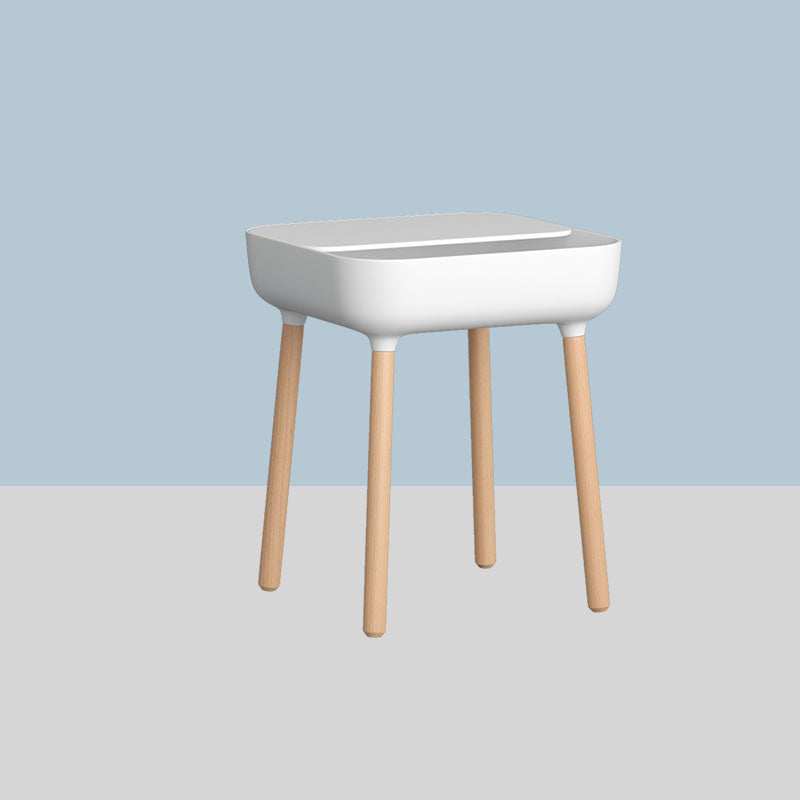 Square Accent Side Table Solid Wood 4 Legs Side End Snack Table with Shelf White 1 Clearhalo 'Coffee & Accent Tables' 'End & Side Tables' 'end_side_tables' 'furn' 'furn_end_side_tables' 'Furniture' 'Living Room Furniture' 7244467