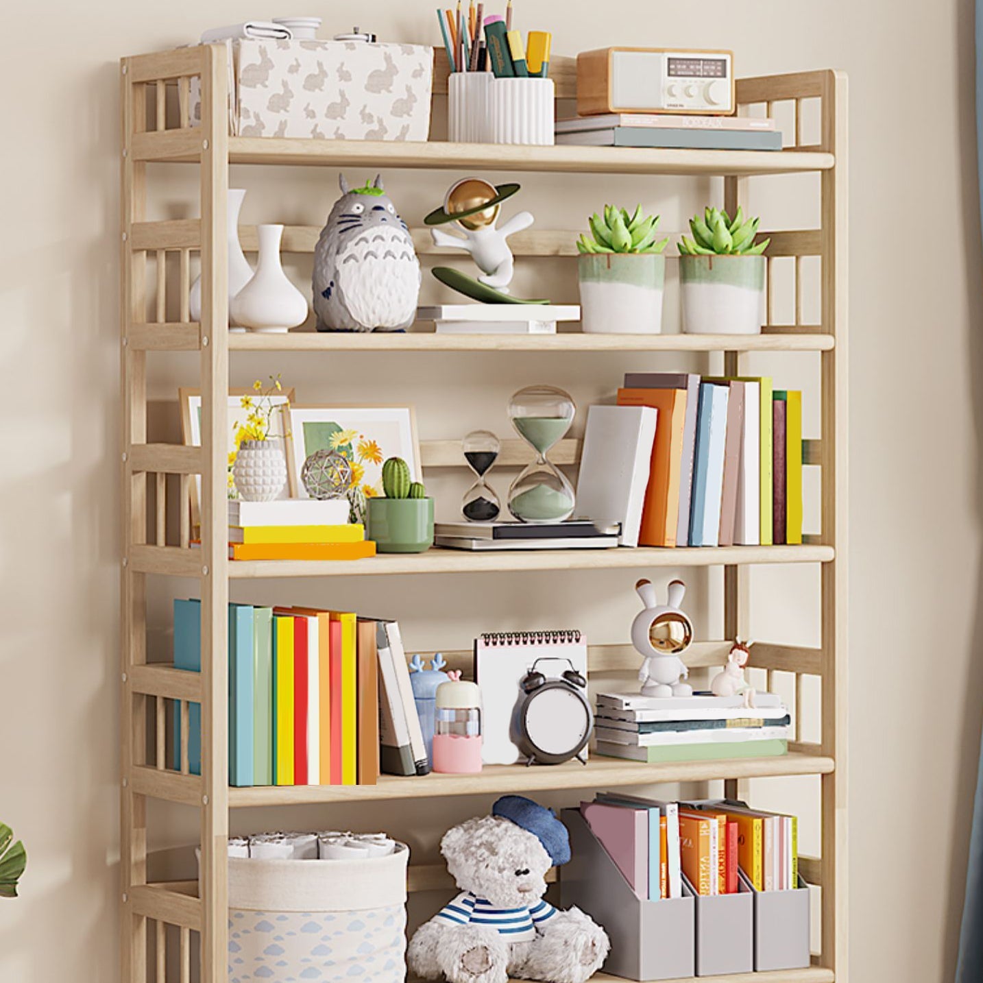 Torace naturale del petto contemporaneo accento cassa con ripiani