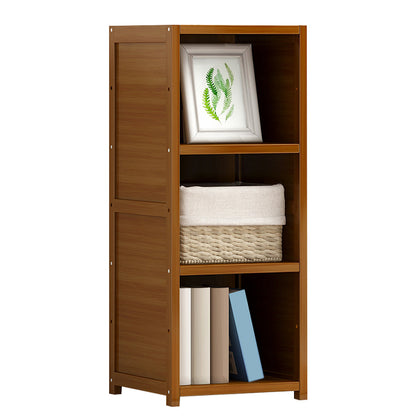 11.8"W Rectangle Accent Chest, Brown Mid-Century Modern Cabinet with Shelves 11.8"L x 15.4"W x 33.5"H Clearhalo 'Cabinets & Chests' 'cabinets_chests' 'furn' 'furn_cabinets_chests' 'Furniture' 'Living Room Furniture' 7244534