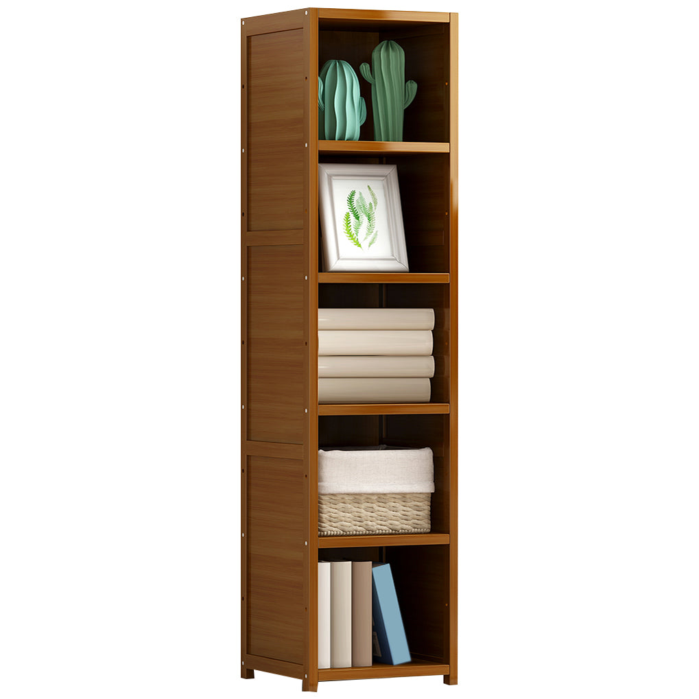 11.8"W Rectangle Accent Chest, Brown Mid-Century Modern Cabinet with Shelves 11.8"L x 15.4"W x 54.7"H Clearhalo 'Cabinets & Chests' 'cabinets_chests' 'furn' 'furn_cabinets_chests' 'Furniture' 'Living Room Furniture' 7244535