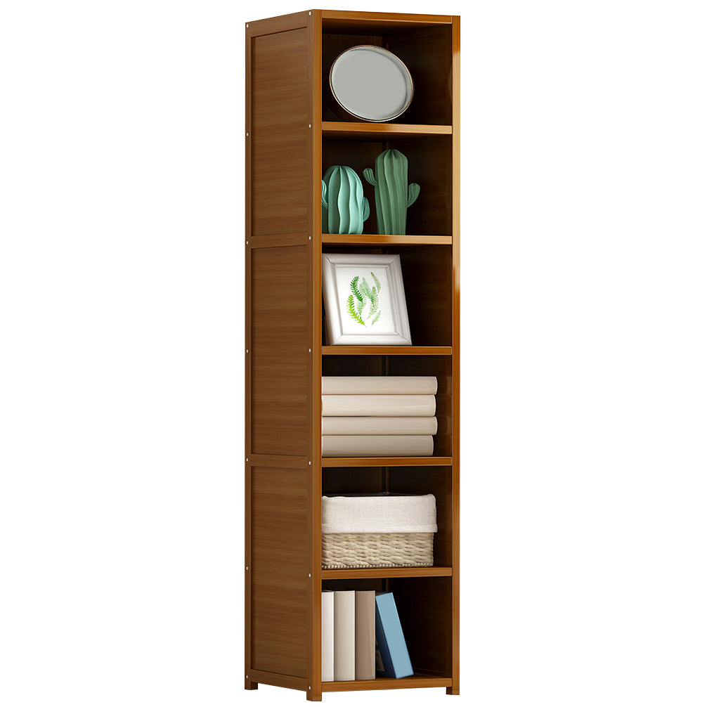 11.8"W Rectangle Accent Chest, Brown Mid-Century Modern Cabinet with Shelves 11.8"L x 15.4"W x 65.4"H Clearhalo 'Cabinets & Chests' 'cabinets_chests' 'furn' 'furn_cabinets_chests' 'Furniture' 'Living Room Furniture' 7244537