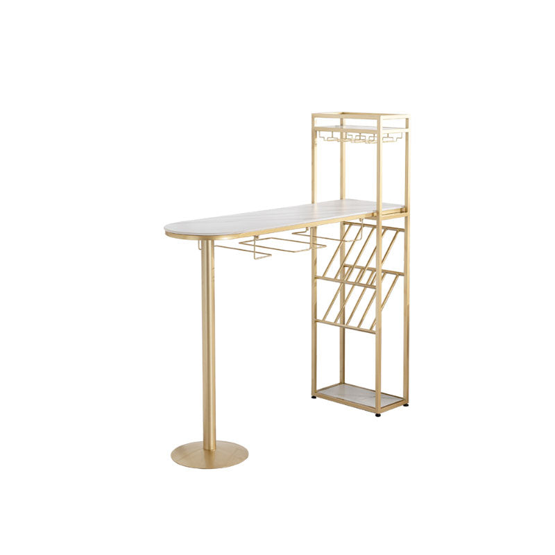 Modern Pub Table with Storage Base Specialty Stone Top Bar Table Clearhalo 'Bar Furniture' 'Bar Tables' 'bar_tables' 'furn' 'furn_bar_tables' 'Furniture' 'Kitchen & Dining Furniture' 7244575