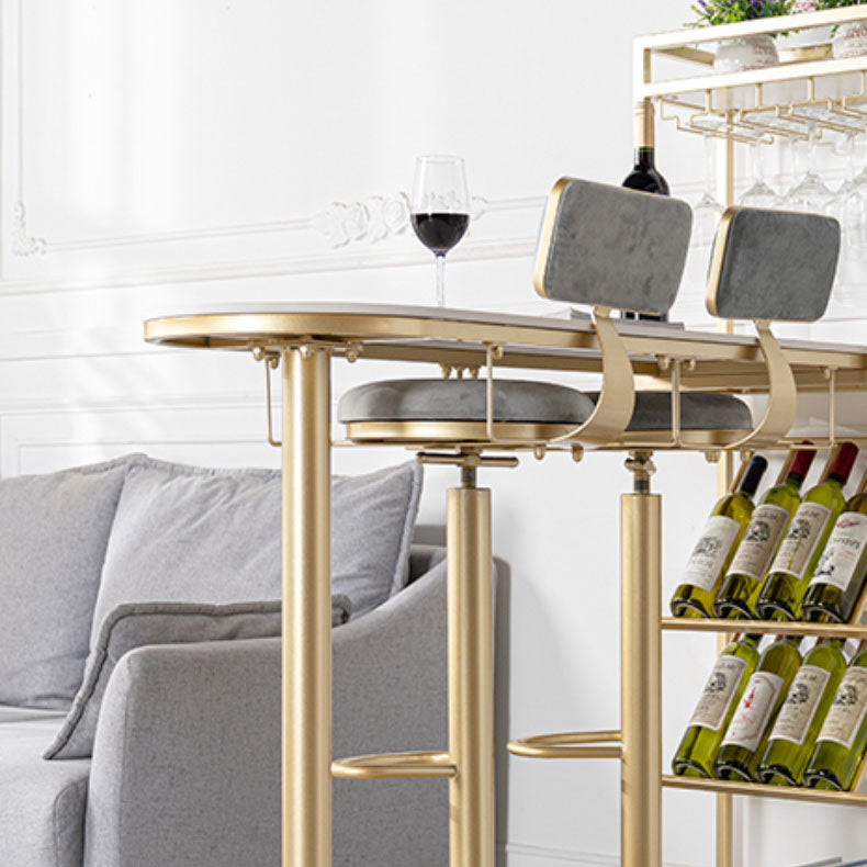 Modern Pub Table with Storage Base Specialty Stone Top Bar Table Clearhalo 'Bar Furniture' 'Bar Tables' 'bar_tables' 'furn' 'furn_bar_tables' 'Furniture' 'Kitchen & Dining Furniture' 7244579