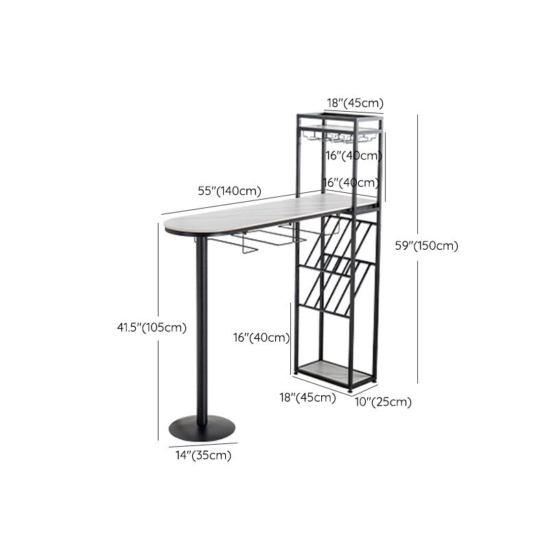 Modern Pub Table with Storage Base Specialty Stone Top Bar Table Clearhalo 'Bar Furniture' 'Bar Tables' 'bar_tables' 'furn' 'furn_bar_tables' 'Furniture' 'Kitchen & Dining Furniture' 7244583
