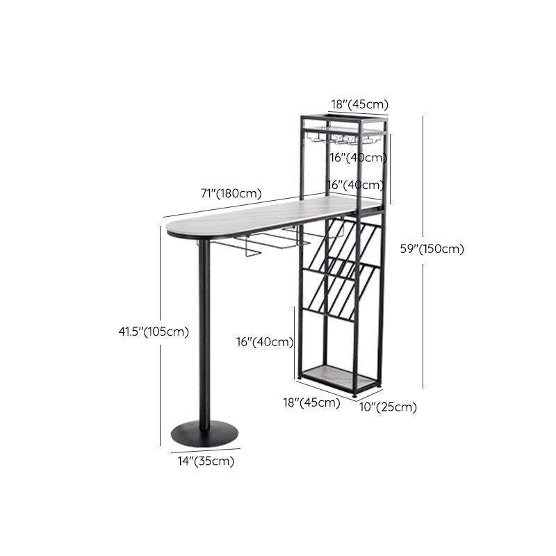 Modern Pub Table with Storage Base Specialty Stone Top Bar Table Clearhalo 'Bar Furniture' 'Bar Tables' 'bar_tables' 'furn' 'furn_bar_tables' 'Furniture' 'Kitchen & Dining Furniture' 7244585