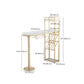 Modern Pub Table with Storage Base Specialty Stone Top Bar Table Clearhalo 'Bar Furniture' 'Bar Tables' 'bar_tables' 'furn' 'furn_bar_tables' 'Furniture' 'Kitchen & Dining Furniture' 7244588