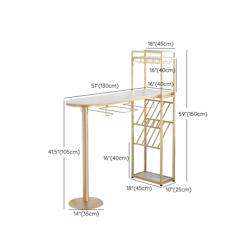 Modern Pub Table with Storage Base Specialty Stone Top Bar Table Clearhalo 'Bar Furniture' 'Bar Tables' 'bar_tables' 'furn' 'furn_bar_tables' 'Furniture' 'Kitchen & Dining Furniture' 7244588