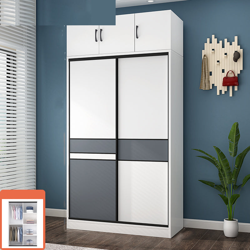 Weiße Holzrahmen Garderobe freistehende Garderobe Armoire mit Regalen