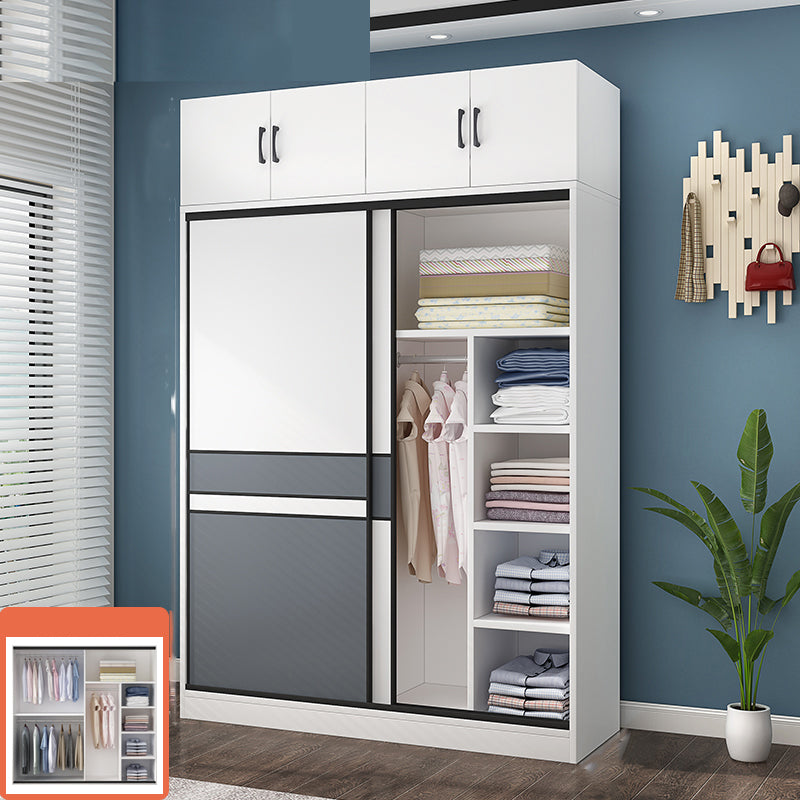 Weiße Holzrahmen Garderobe freistehende Garderobe Armoire mit Regalen