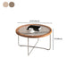 Round Glass Top Coffee Table Set Frame Cocktail Table with Wood Accent Clearhalo 'Coffee & Accent Tables' 'Coffee Tables' 'coffee_tables' 'furn' 'furn_coffee_tables' 'Furniture' 'Living Room Furniture' 7250183