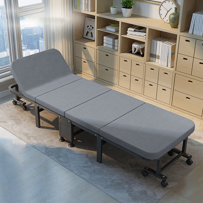 Scandinavian Recliner Gray Metal Solid Color Standard Position Lock With Legs 75"L x 28"W x 12"H Cotton and Linen Clearhalo 'Chairs & Seating' 'furn' 'furn_recliners' 'Furniture' 'Living Room Furniture' 'Recliners' 7250192