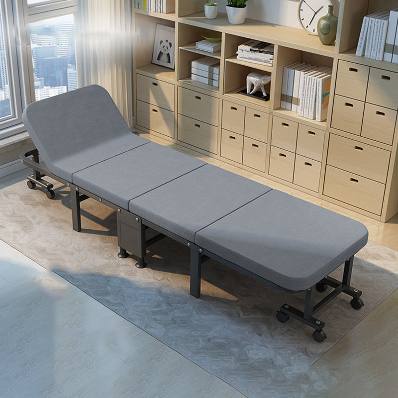 Scandinavian Recliner Gray Metal Solid Color Standard Position Lock With Legs 75"L x 24"W x 12"H Cotton and Linen Clearhalo 'Chairs & Seating' 'furn' 'furn_recliners' 'Furniture' 'Living Room Furniture' 'Recliners' 7250194