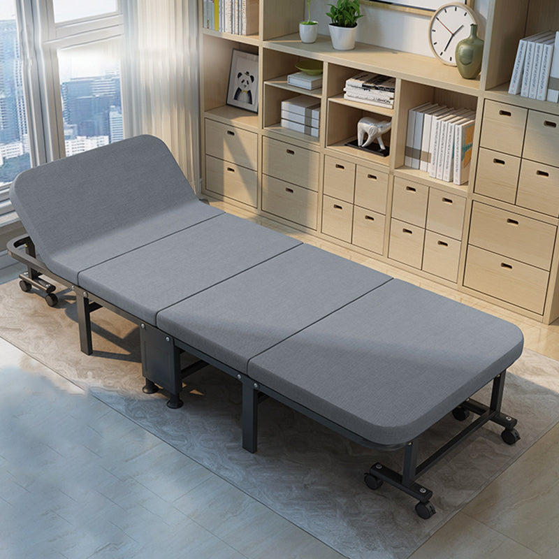 Scandinavian Recliner Gray Metal Solid Color Standard Position Lock With Legs 75"L x 31"W x 12"H Cotton and Linen Clearhalo 'Chairs & Seating' 'furn' 'furn_recliners' 'Furniture' 'Living Room Furniture' 'Recliners' 7250196