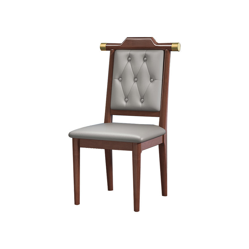 Moderne getufte eetkamerstoel Open achterste armloze stoel voor keukengebruik