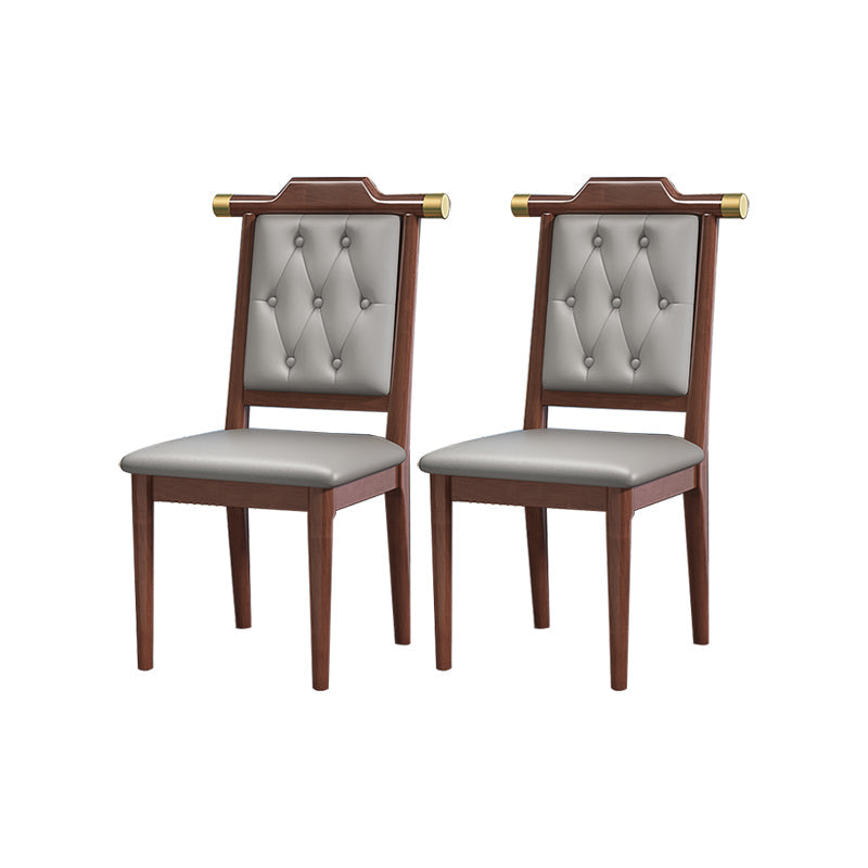 Moderne getufte eetkamerstoel Open achterste armloze stoel voor keukengebruik