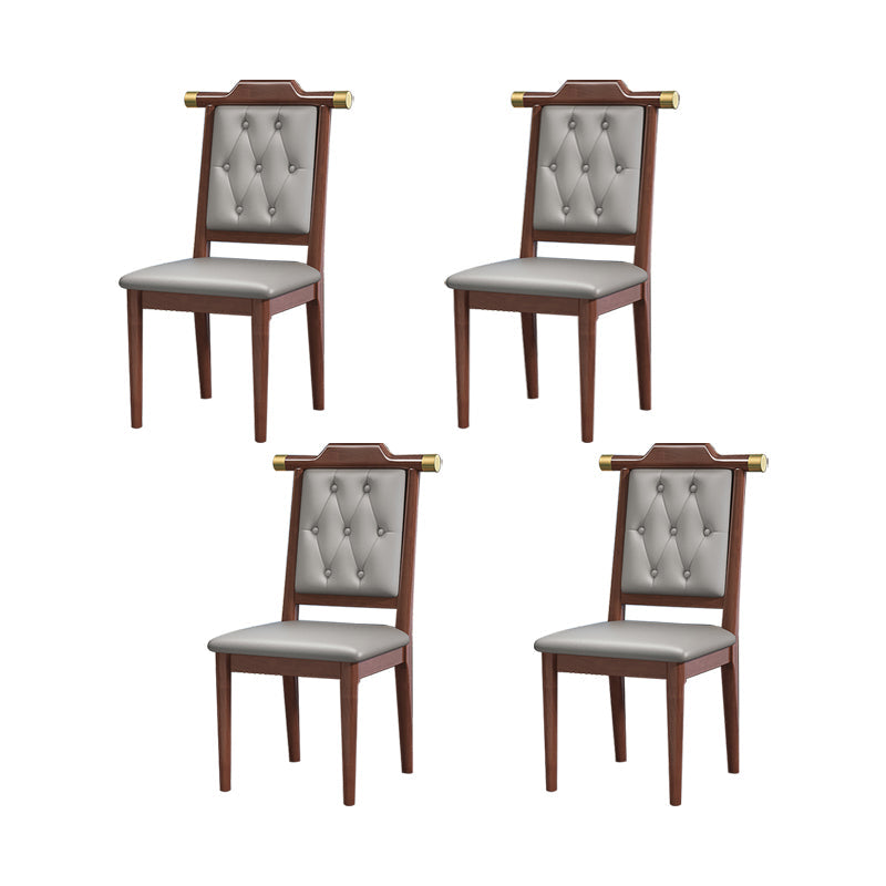 Moderne getufte eetkamerstoel Open achterste armloze stoel voor keukengebruik