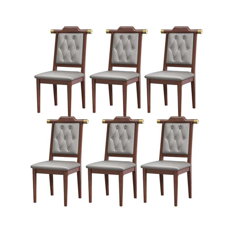 Moderne getufte eetkamerstoel Open achterste armloze stoel voor keukengebruik