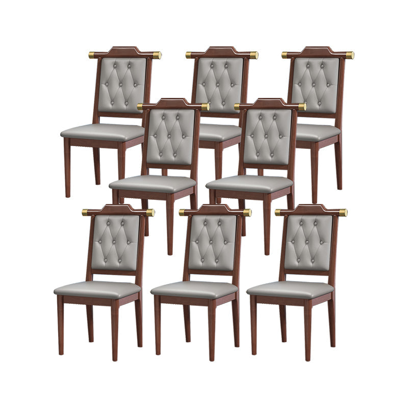 Moderne getufte eetkamerstoel Open achterste armloze stoel voor keukengebruik