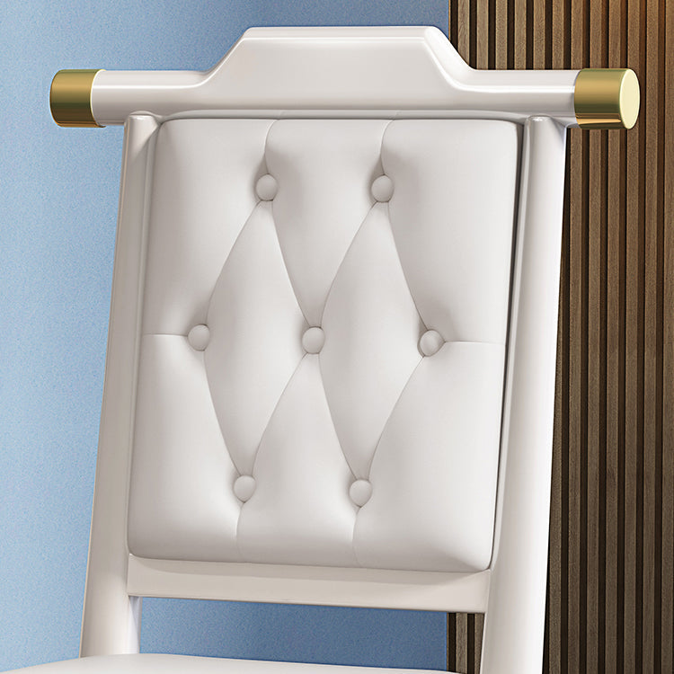 Moderne getufte eetkamerstoel Open achterste armloze stoel voor keukengebruik