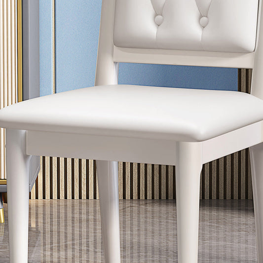 Modern Tufted Dining Chair Open Back Armless Chair for Kitchen Use
