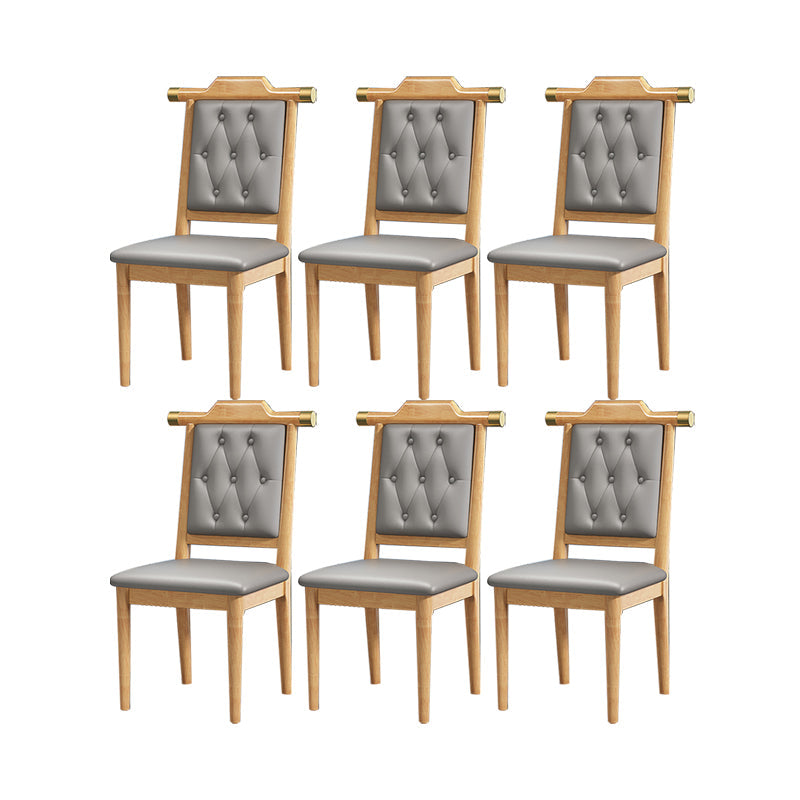 Moderne getufte eetkamerstoel Open achterste armloze stoel voor keukengebruik