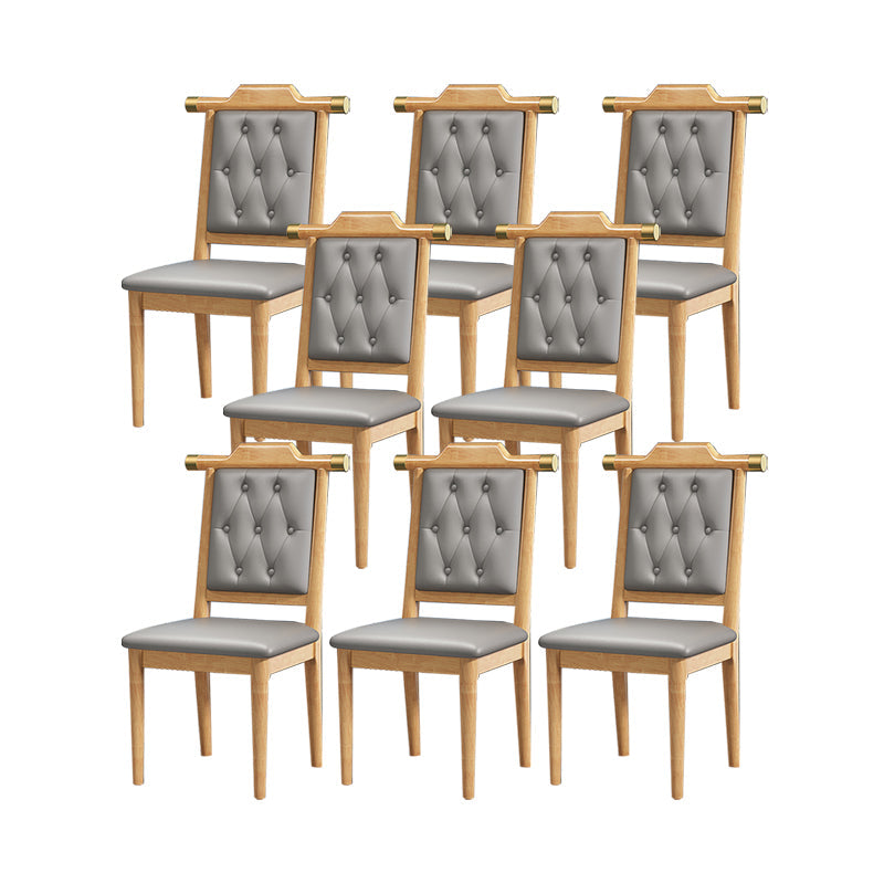 Moderne getufte eetkamerstoel Open achterste armloze stoel voor keukengebruik